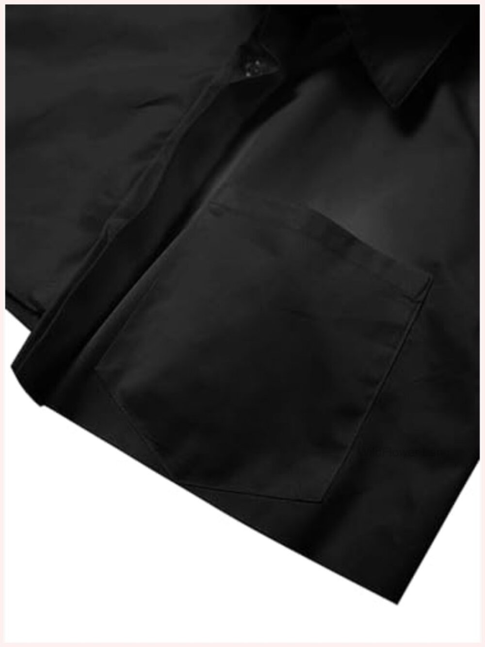 Women Crop Button Down Shirt Asymmetric Hem Long Sleeve Collared Blouse Top - Picture 5 of 7